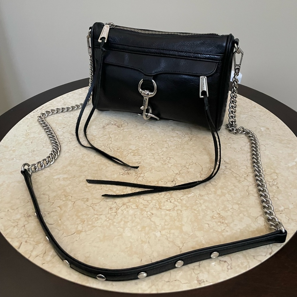 Rebecca Minkoff cross body black leather bag